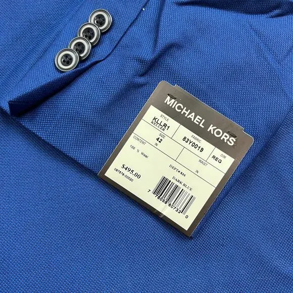 Michael Kors Mens Modern Fit Dark Blue Wool Blazer Suit Jacket 42R NWT - Picture 6 of 10